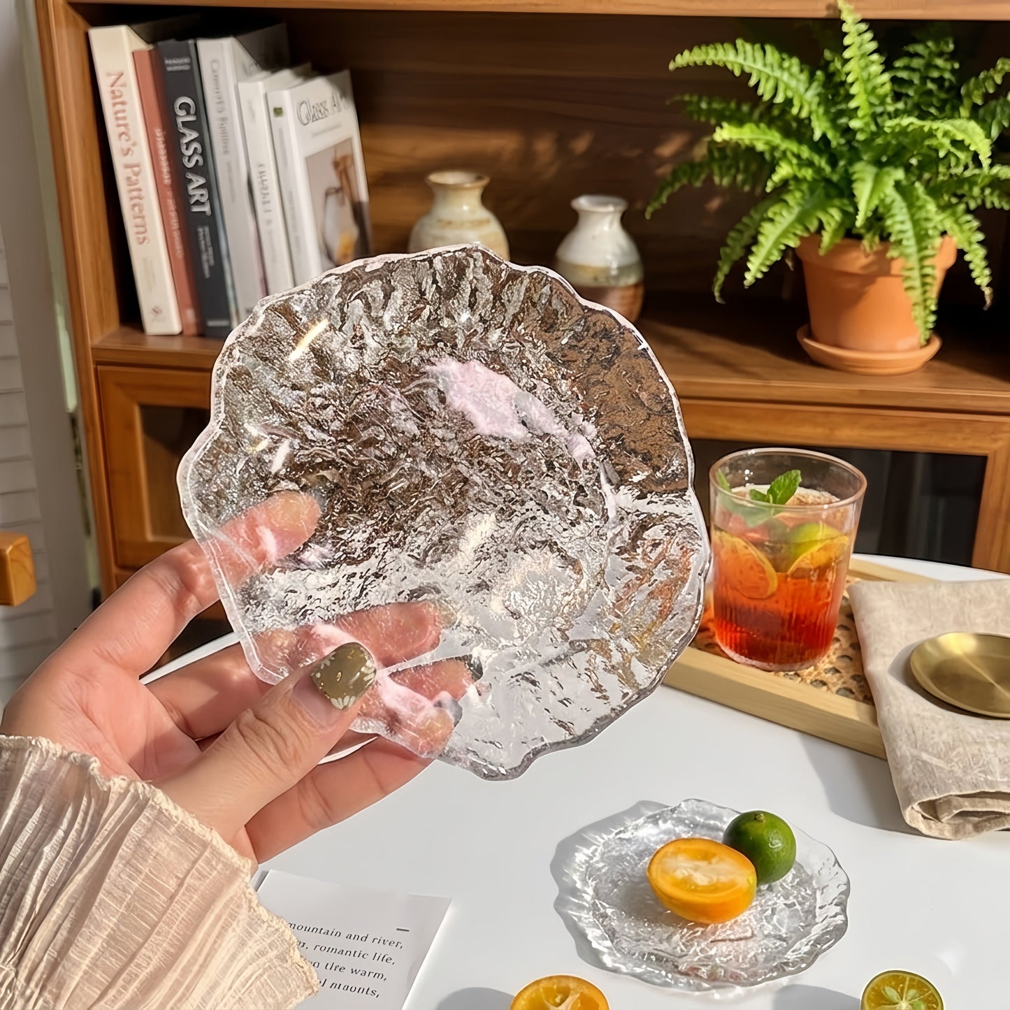 Dreamy Ice-Dew Series | Irregular Art Glass Plates